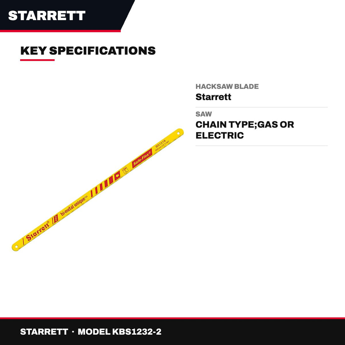 Starrett KBS1232-2 – Hacksaw Blade – Starrett