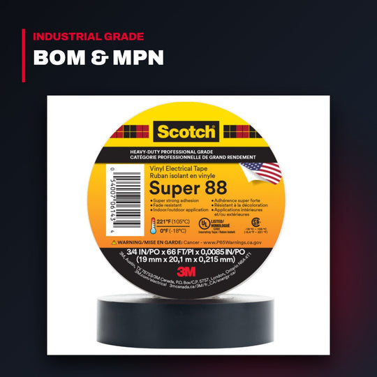 3M SUPER88 – Electrical Tape, 2 in wide, 36 Yd long