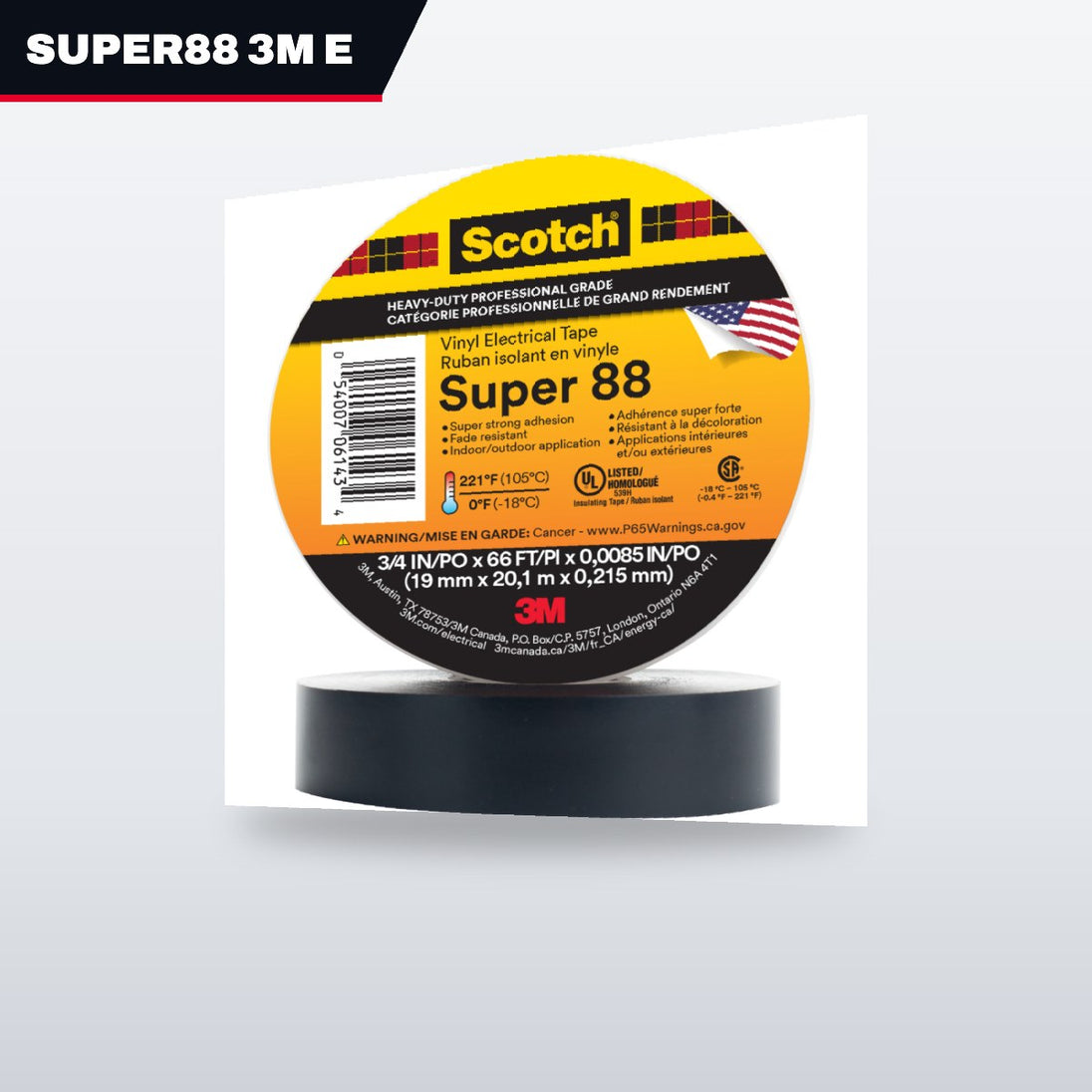 3M SUPER88 – Electrical Tape, 2 in wide, 36 Yd long