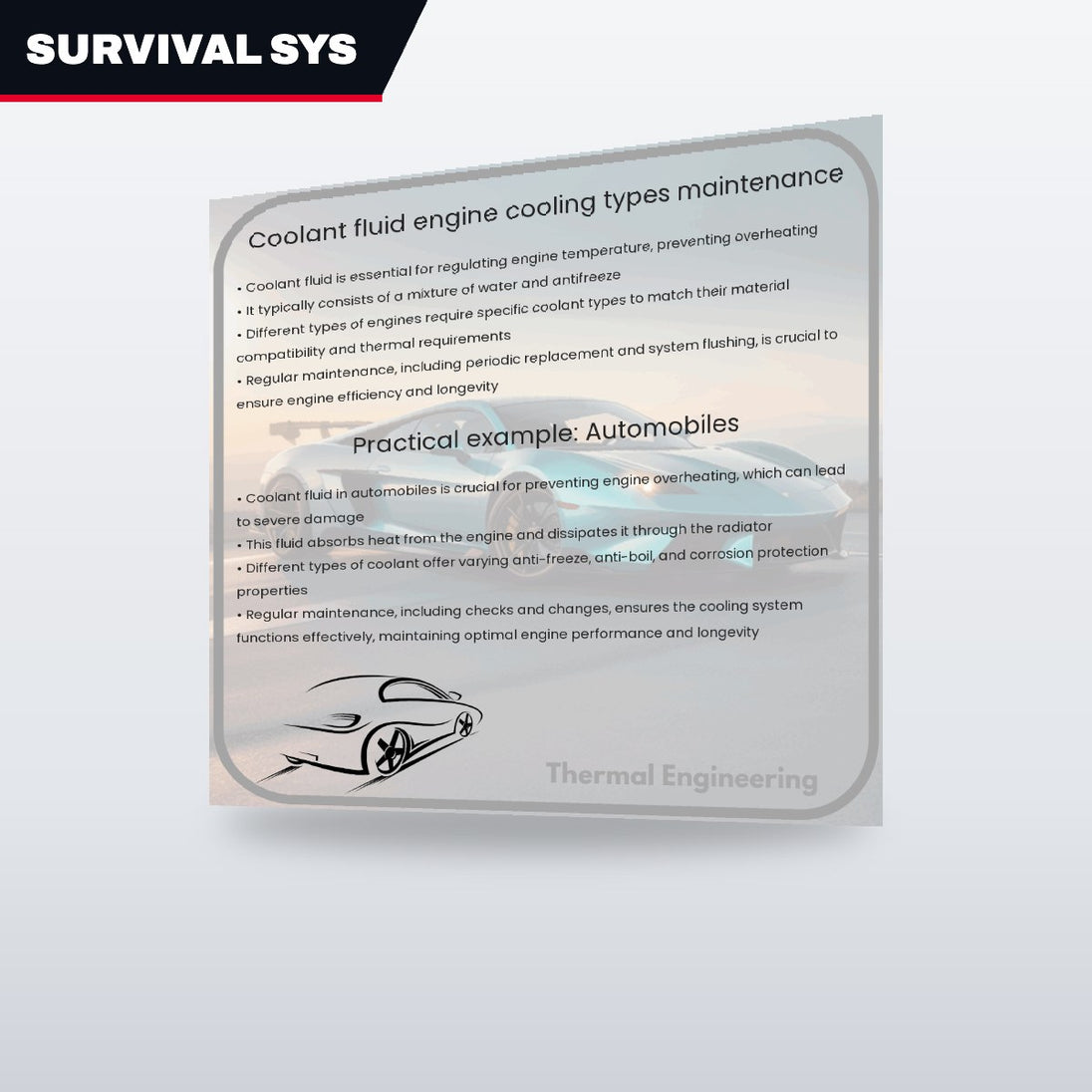 Survival Systems GN-091 – Fluid – Engine Coolant Type, (As Applicable