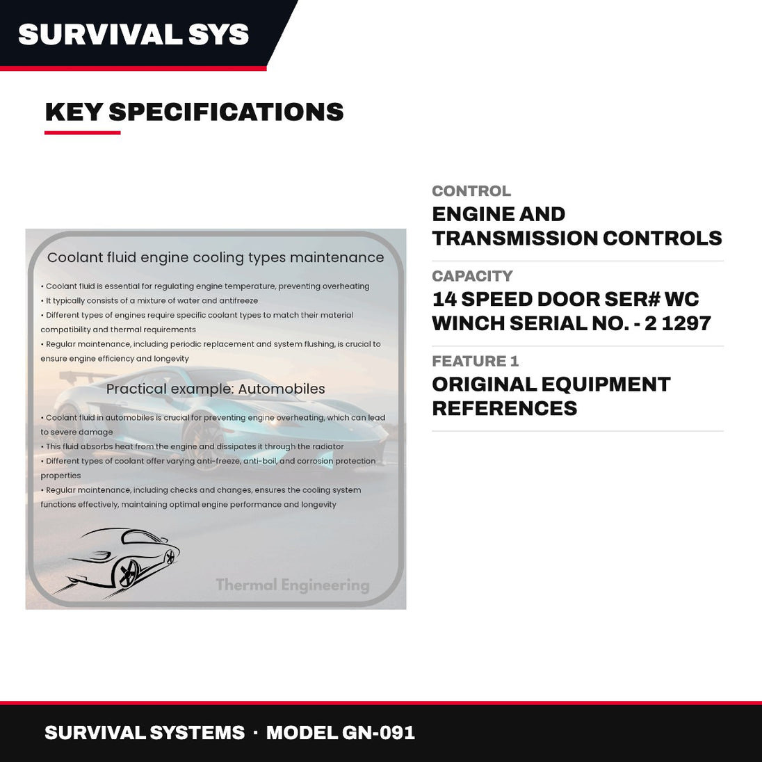 Survival Systems GN-091 – Fluid – Engine Coolant Type, (As Applicable
