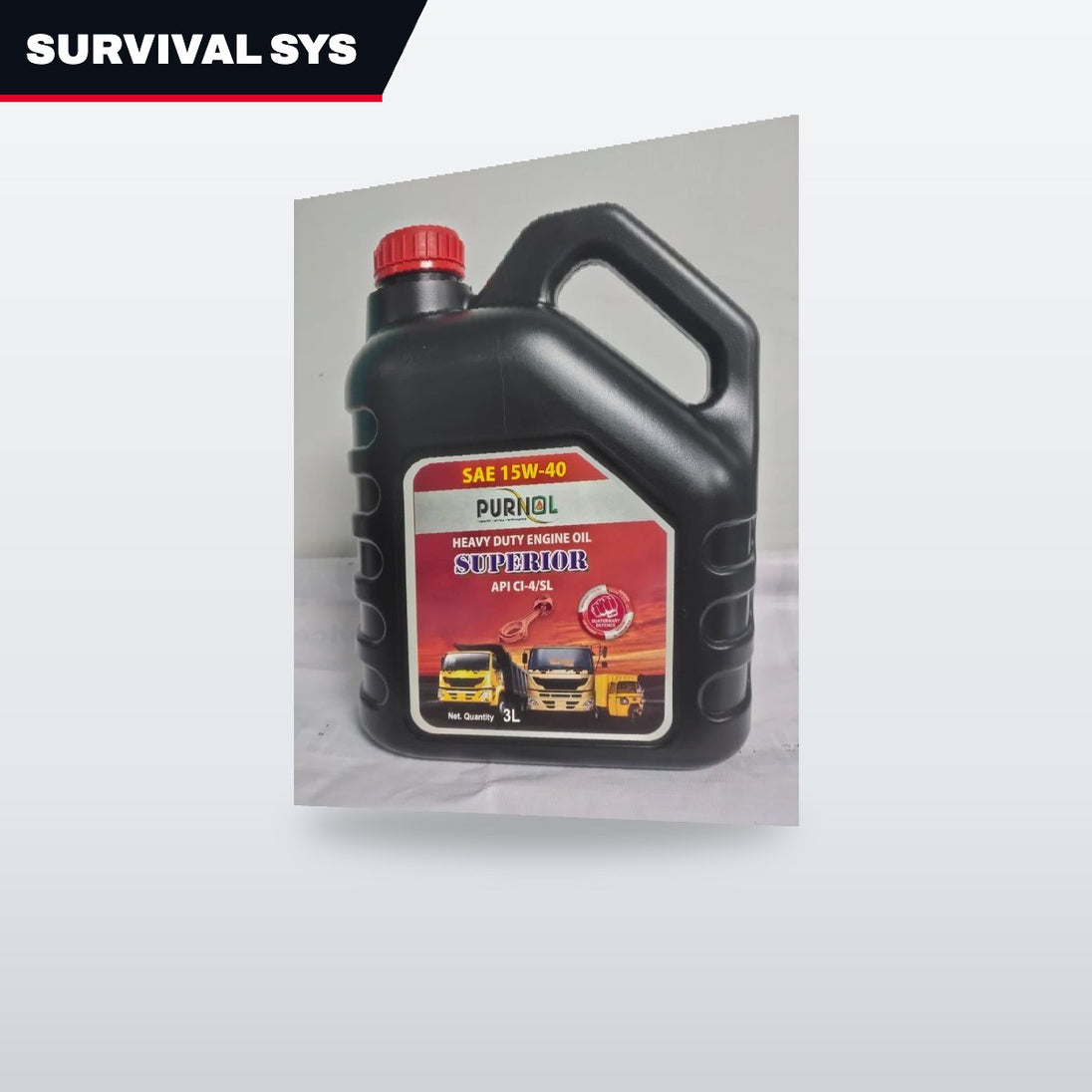 Survival Systems GN-330 – Oil – Engine Type, 15W40 (As Applicable