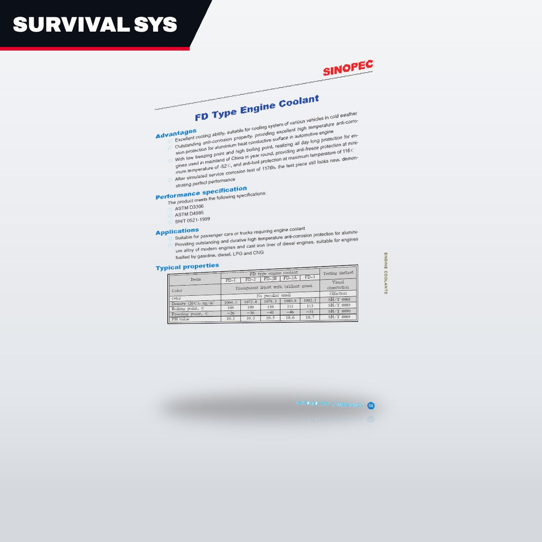 Survival Systems GN091 – Fluid – Engine Coolant Type, (As Applicable