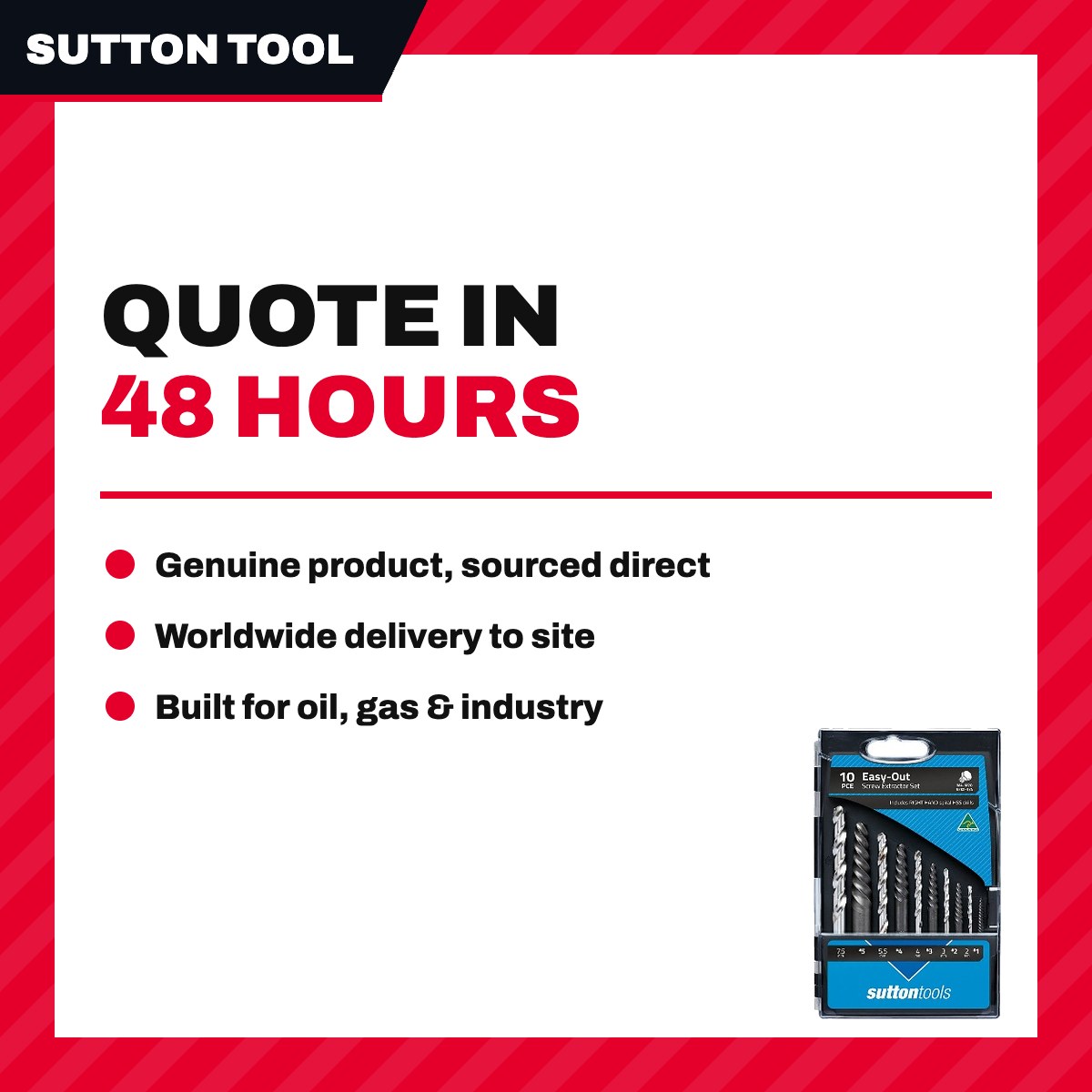 Sutton Tools Screw Extractor Set 10 Pcs