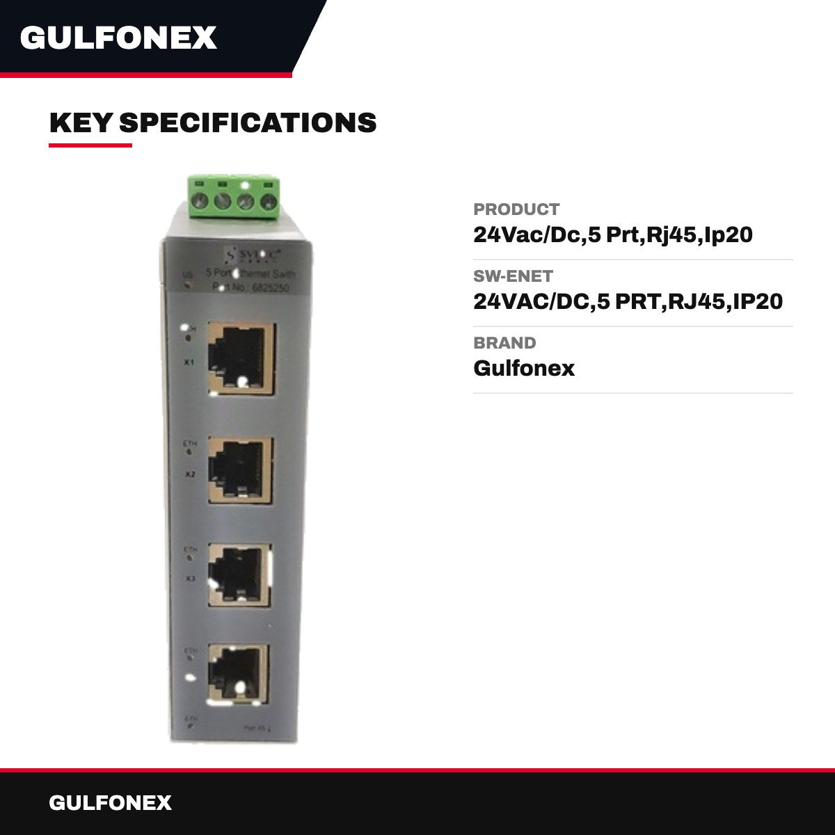 Sw-Enet – 24Vac/Dc,5 Prt,Rj45,Ip20