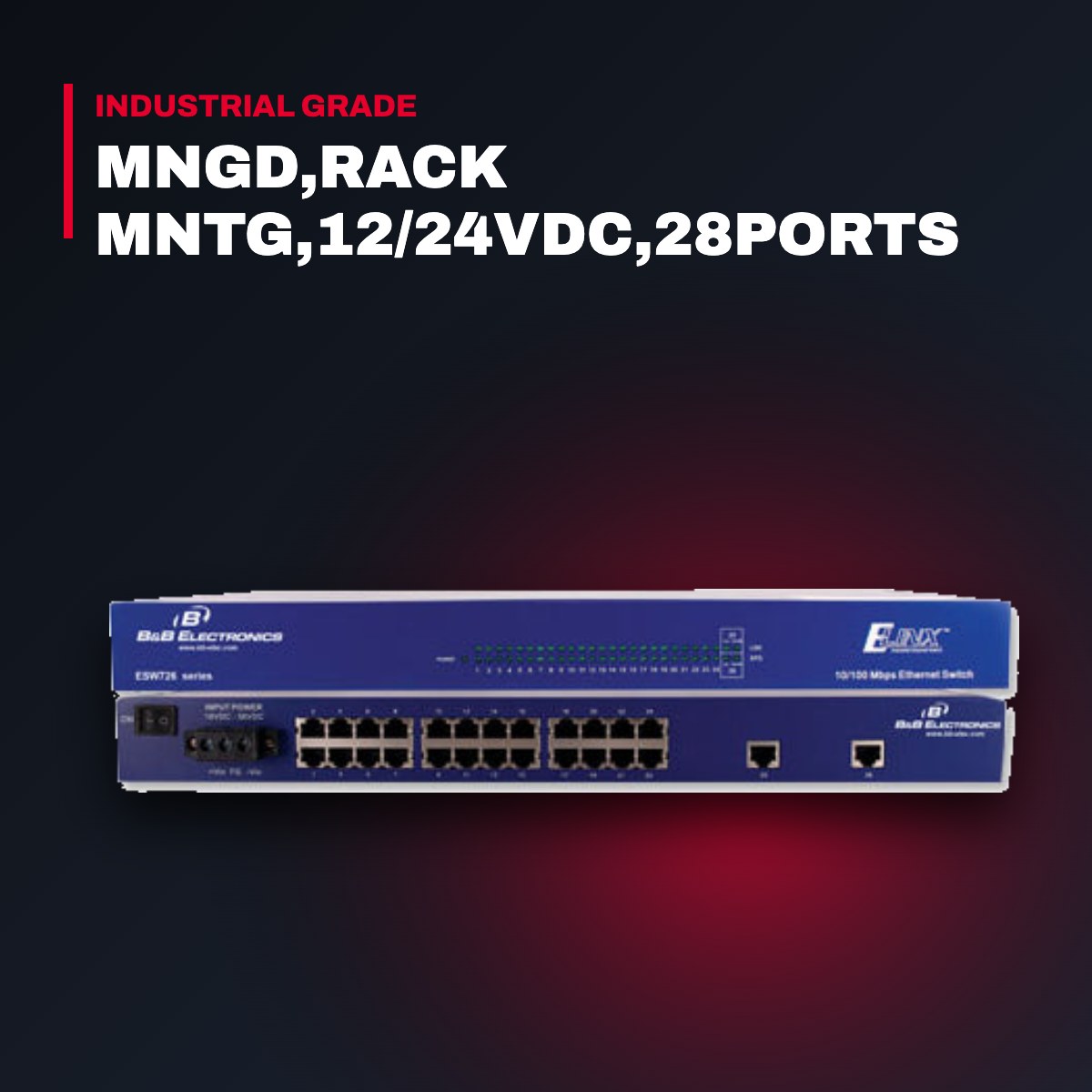 Sw-Enet – Mngd,Rack Mntg,12/24Vdc,28Ports