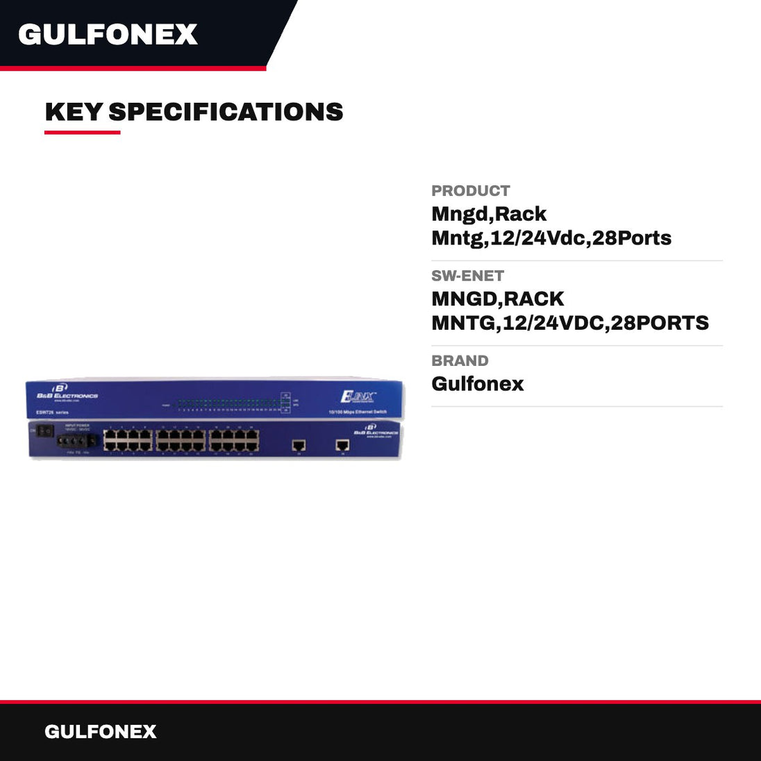Sw-Enet – Mngd,Rack Mntg,12/24Vdc,28Ports