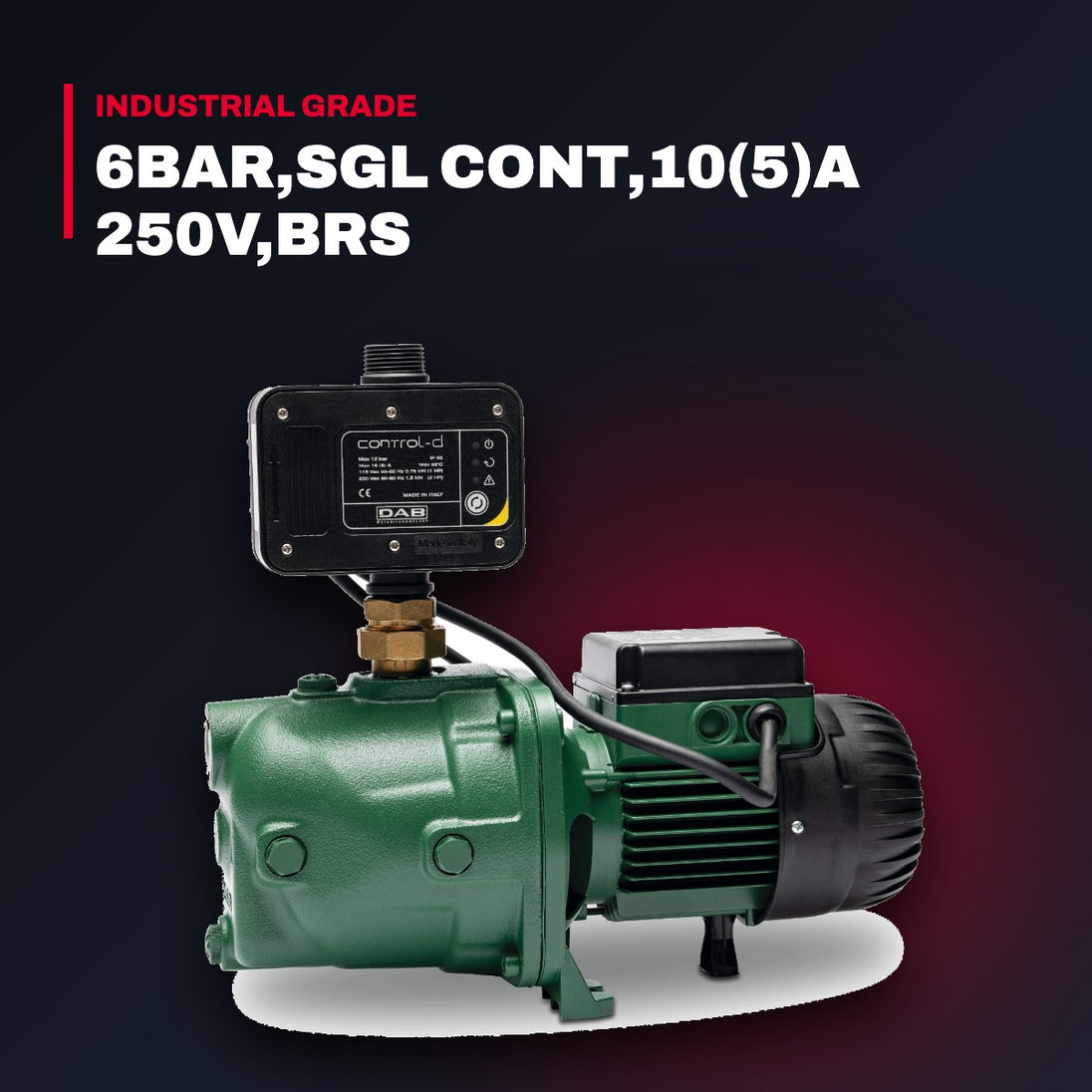 Sw-Press – 6Bar,Sgl Cont,10(5)A 250V,Brs