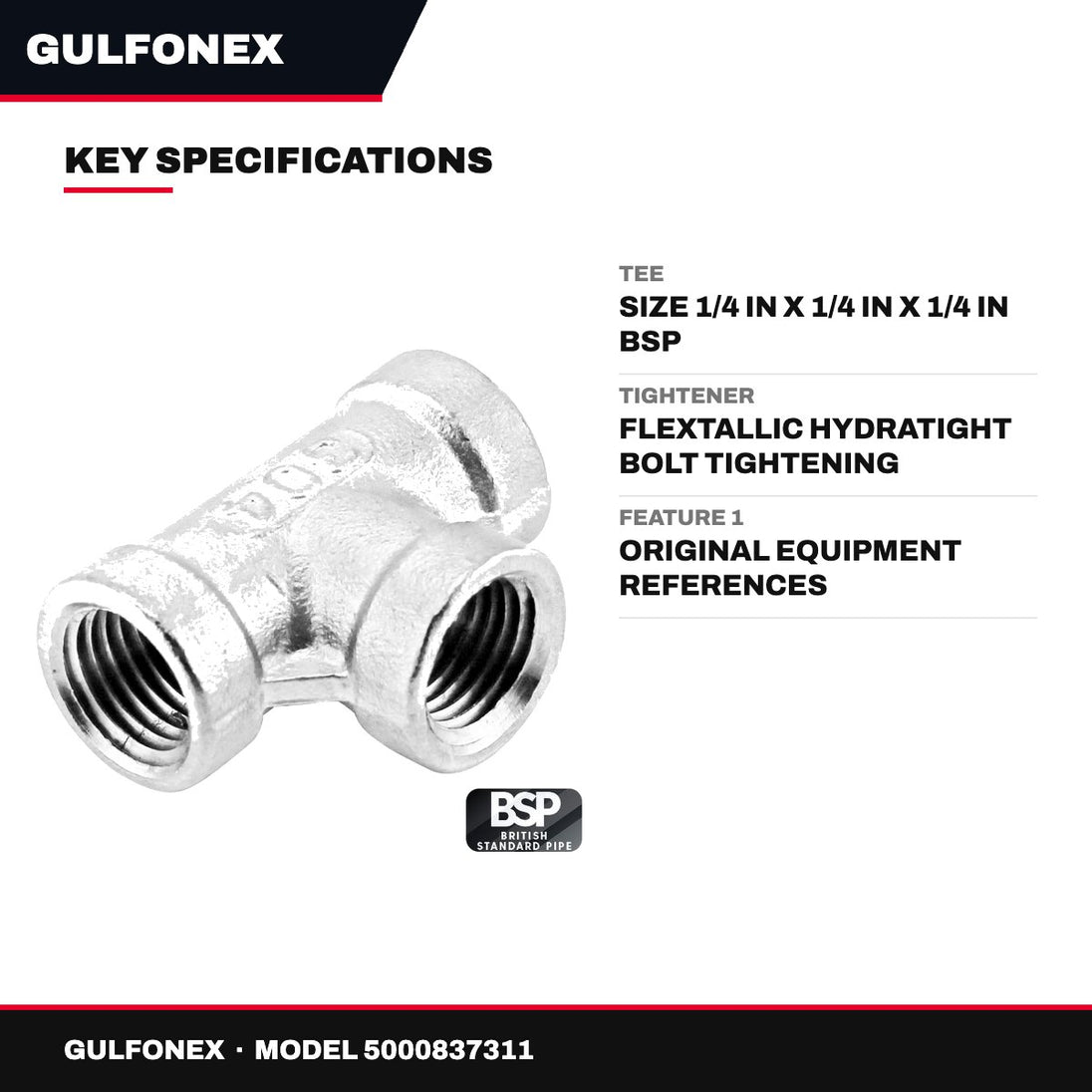 Tee – Size 1/4 In X 1/4 In X 1/4 In Bsp