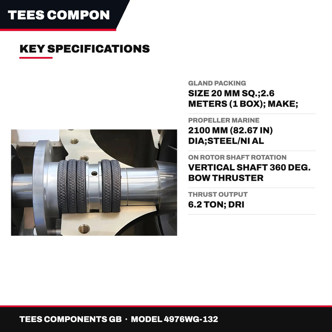 Tees Components Gb 4976WG-132 – Gland Packing – Size 20 Mm Sq., 2.6 Meters (1 Box)