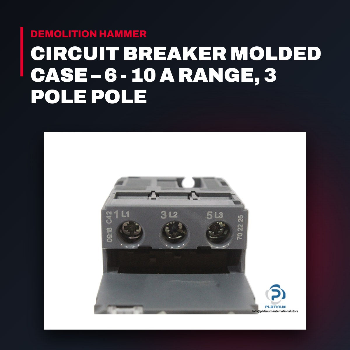 Telemecanique Sa Fr GV2P14 – Circuit Breaker Molded Case – 6 - 10 A Range, 3 Pole Pole
