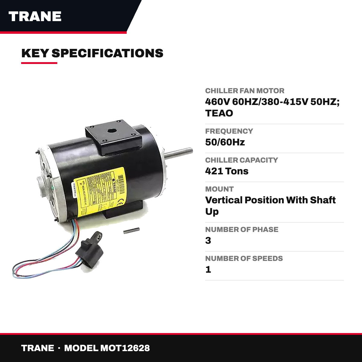 Trane MOT12628 – Motor TEAO 1.5 HP 460V