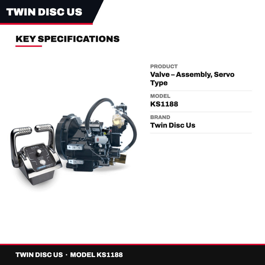 Twin Disc Us KS1188 – Valve – Assembly, Servo Type