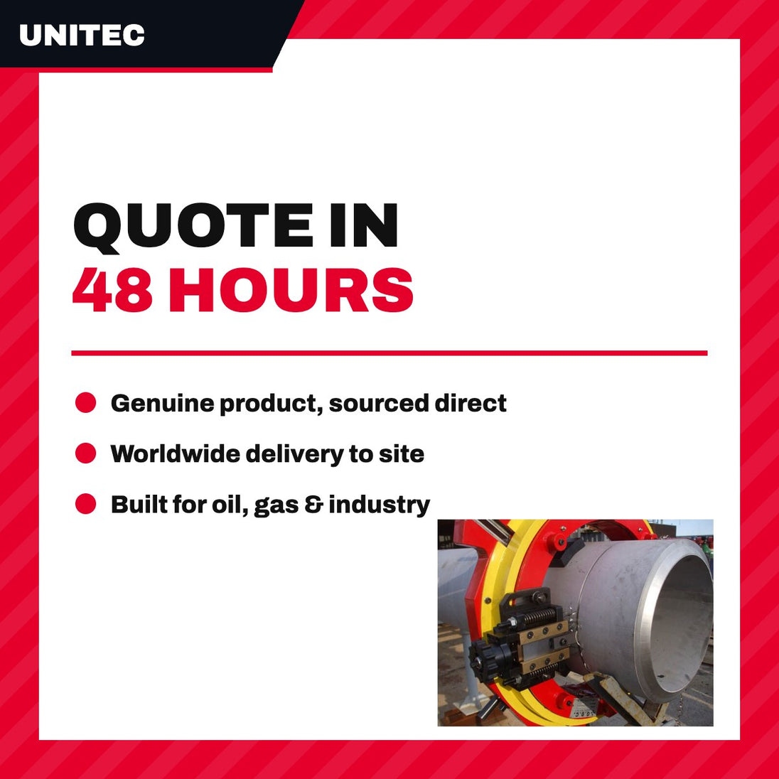 Unitec OTHERS – Cold Cutting Machine Designed For Pipe Size From 2-6. Ideal For Spark-Free Cutting In Hazardous Areas.