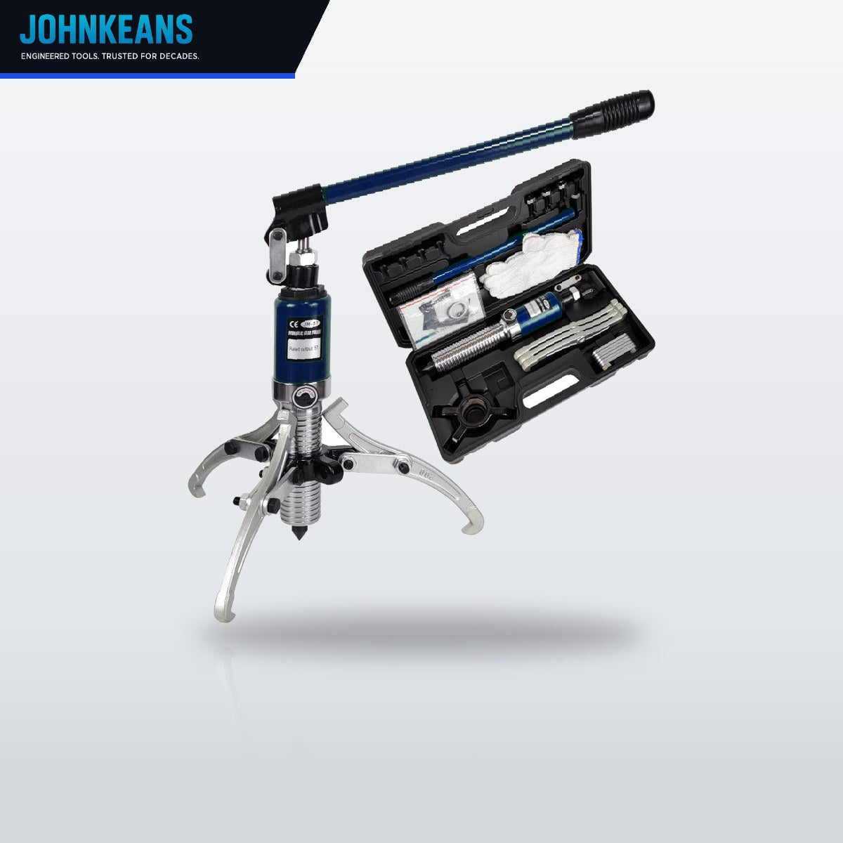 Johnkeans JK-BB-2001 – Hydraulic Gear Puller 15 Ton, 2/3 Jaw, 12" Jaw