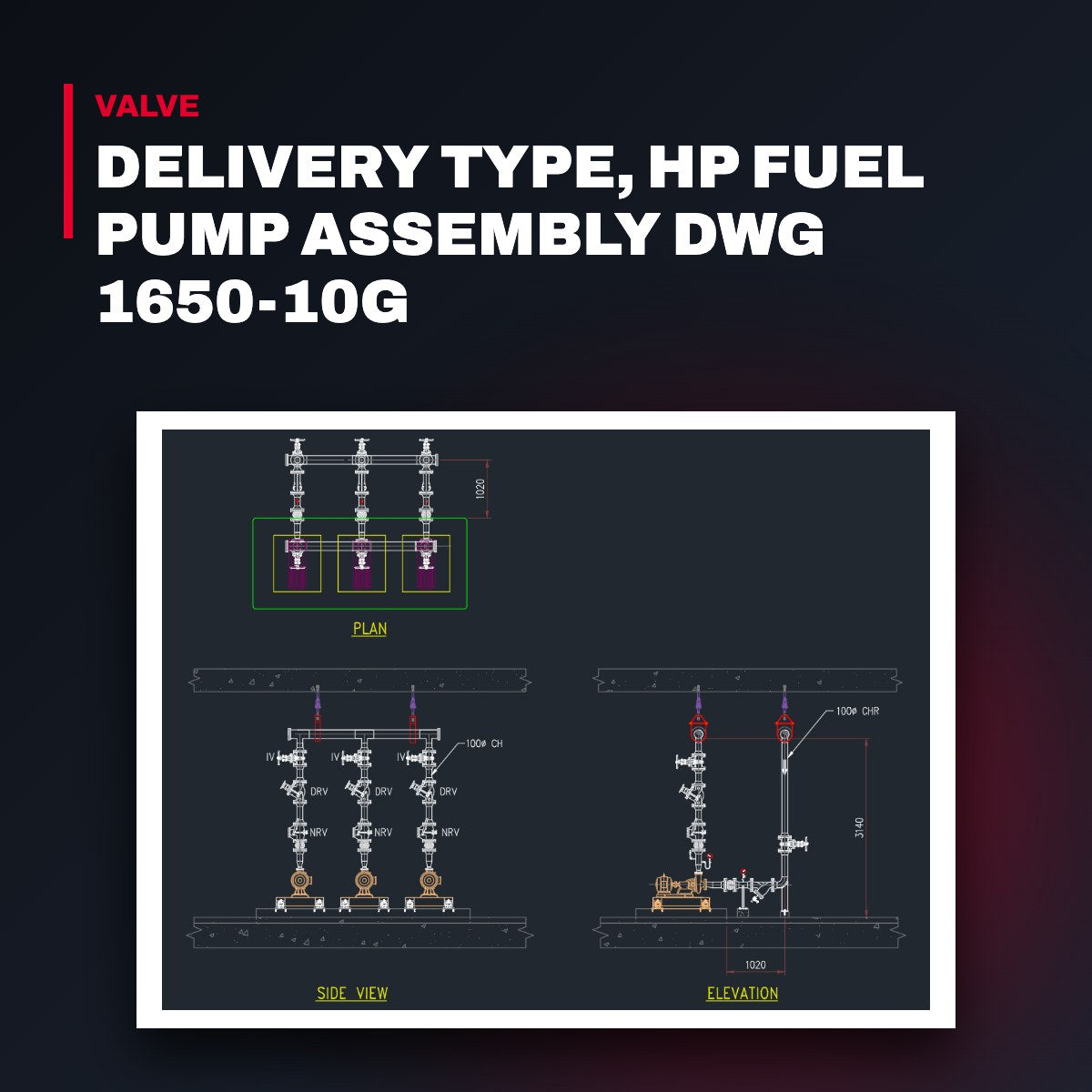 Valve – Delivery Type, Hp Fuel Pump Assembly Dwg 1650-10G
