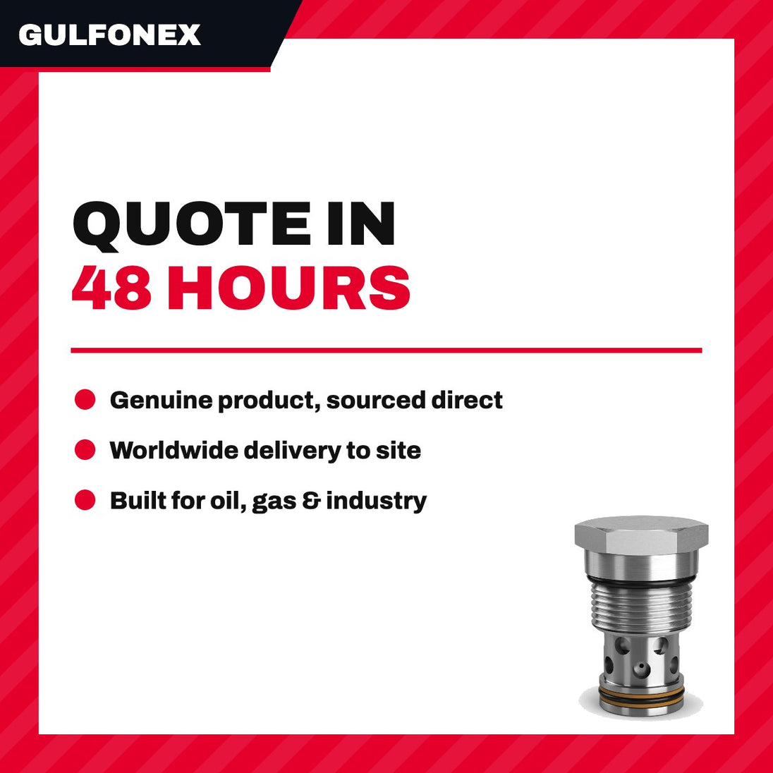 Valve – Poppet Type, 275 Bar (4000 Psi) Supply