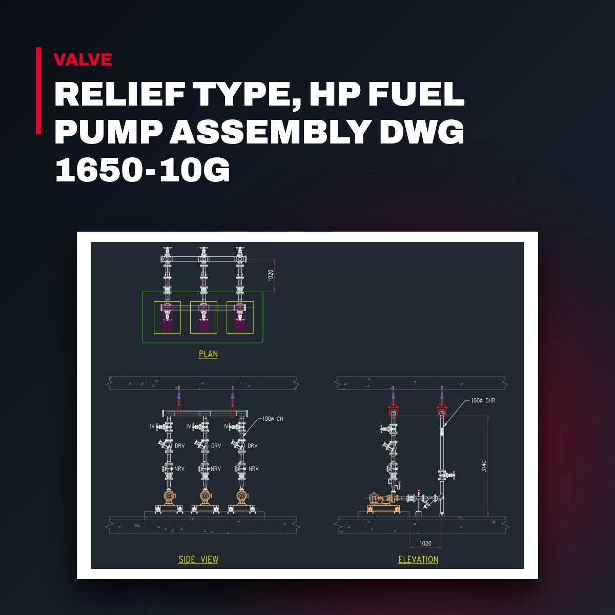 Valve – Relief Type, Hp Fuel Pump Assembly Dwg 1650-10G