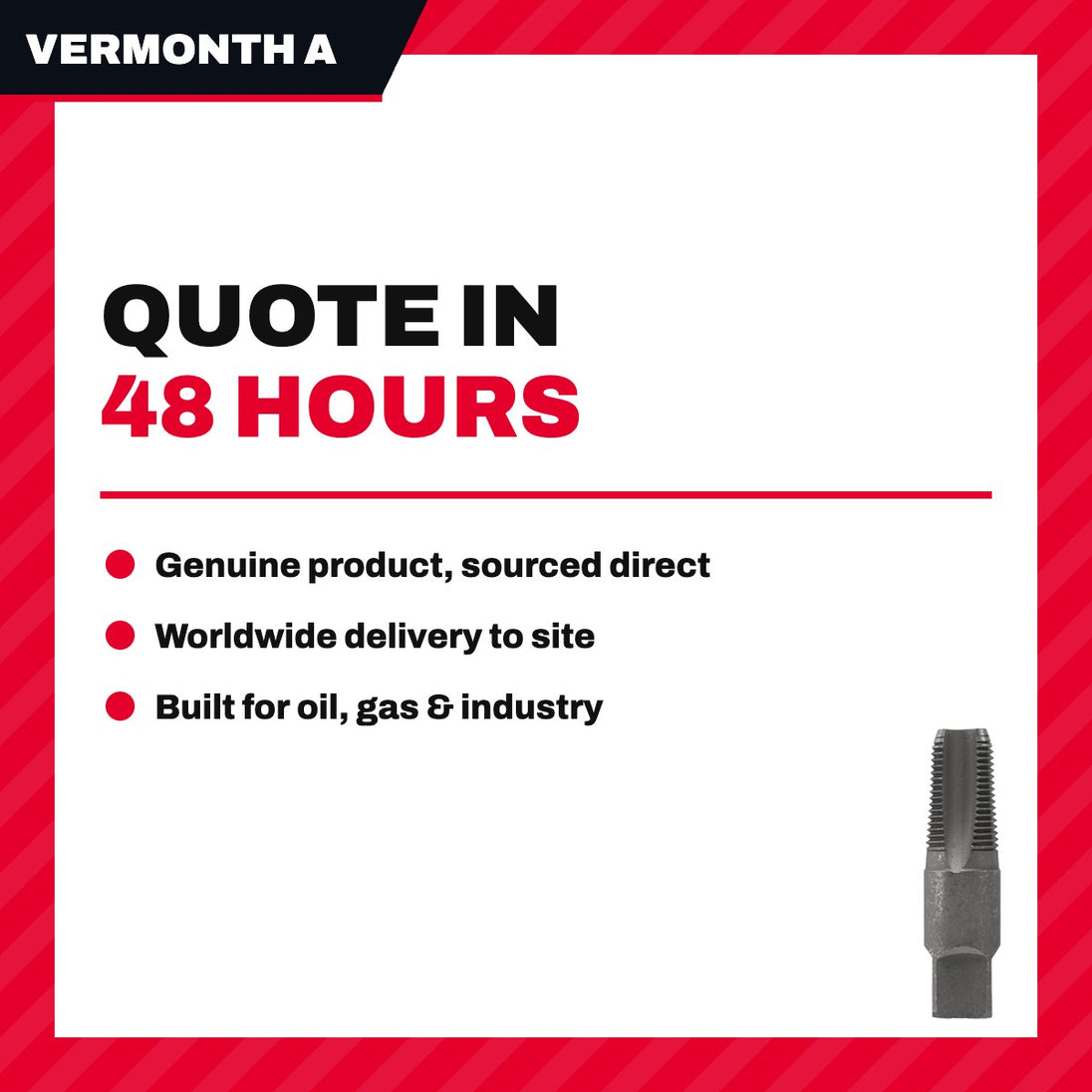 Vermonth American Hardware Tool 20353 – Tap Hand – Pipe Type, Cut