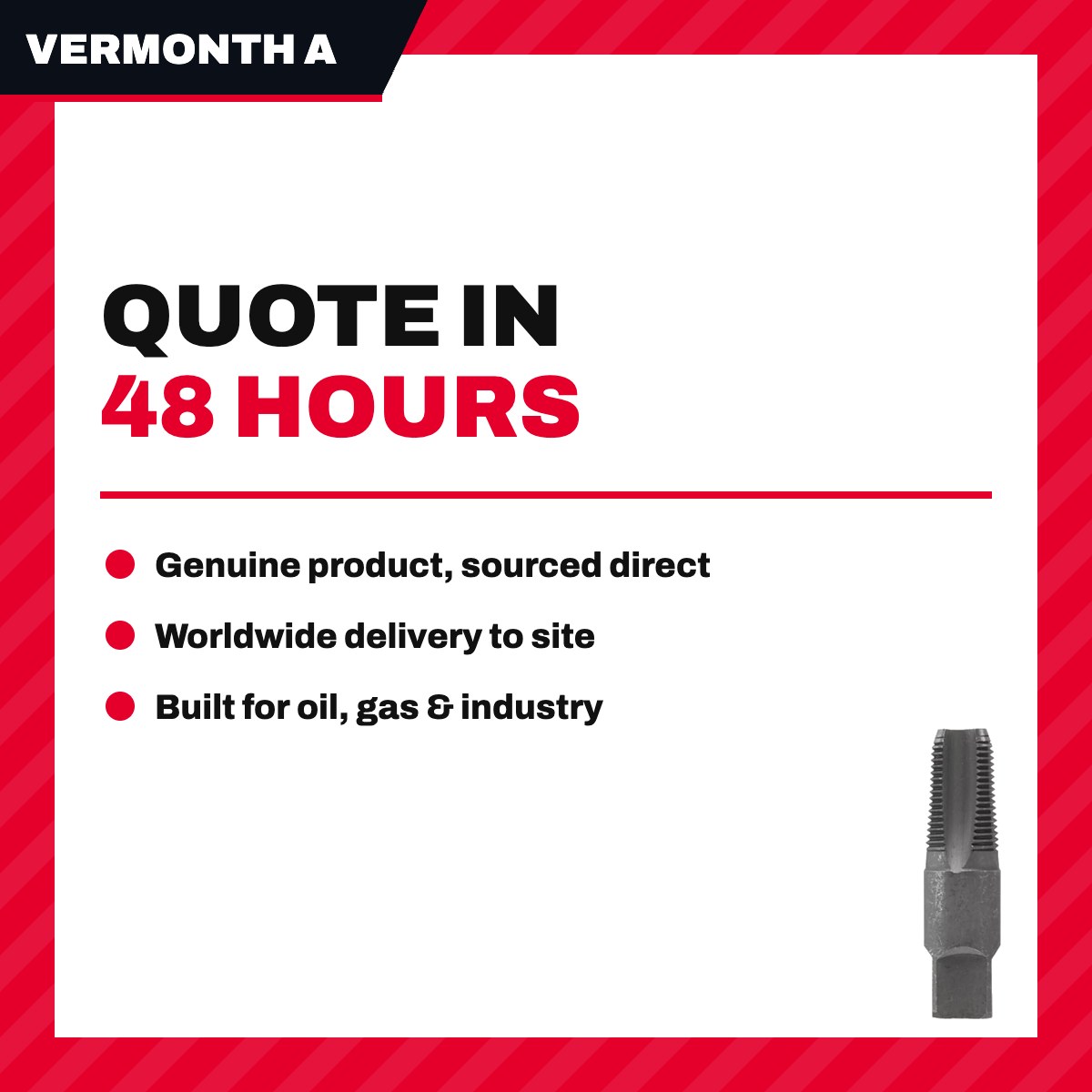 Vermonth American Hardware Tool 20355 – Tap Hand – Pipe Type, Cut