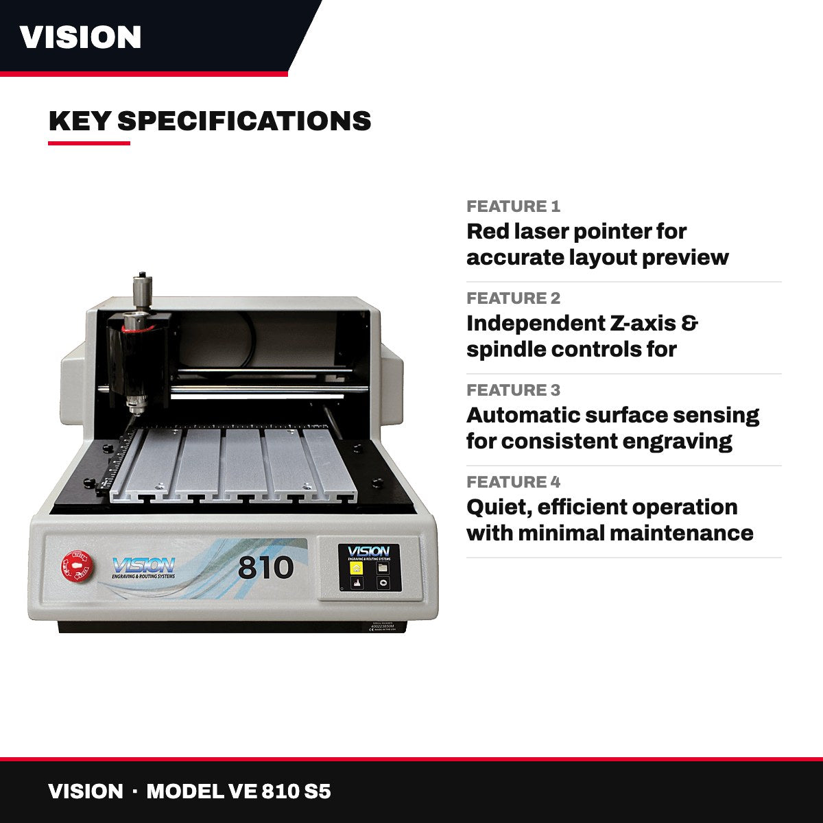 Vision VE 810 S5 – Rotary Engraver