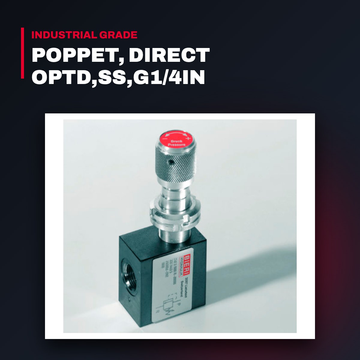 Vlv-Pr Rlf – Poppet, Direct Optd,Ss,G1/4In