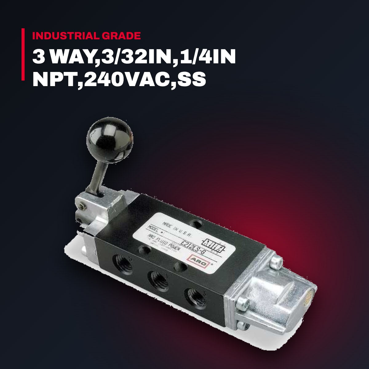 Vlv-Sol – 3 Way,3/32In,1/4In Npt,240Vac,Ss