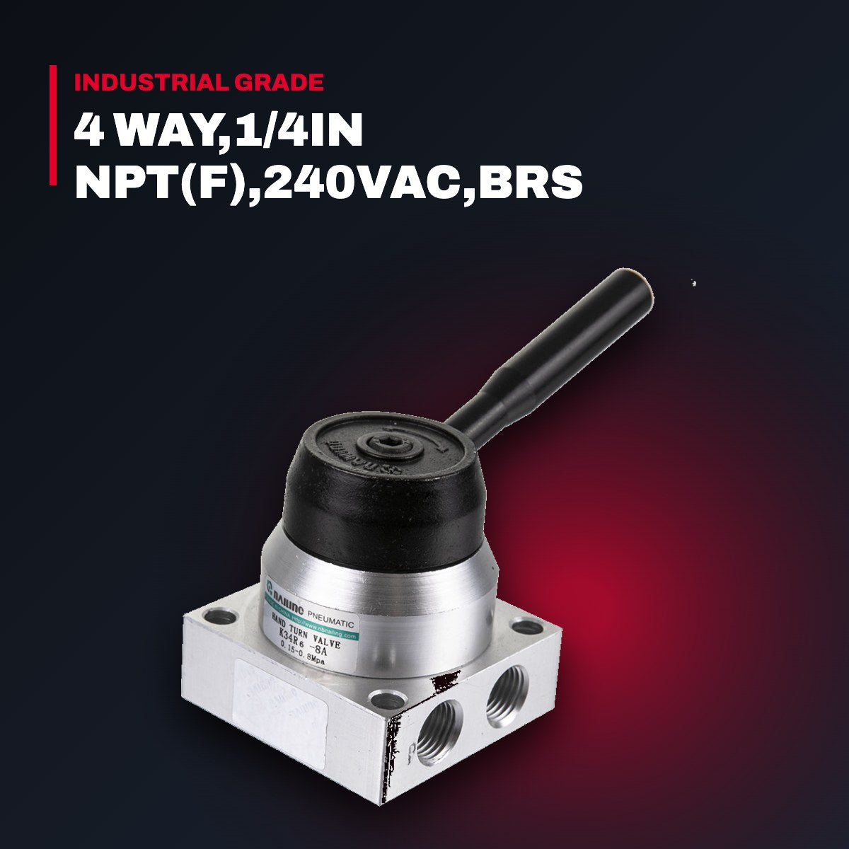 Vlv-Sol – 4 Way,1/4In Npt(F),240Vac,Brs
