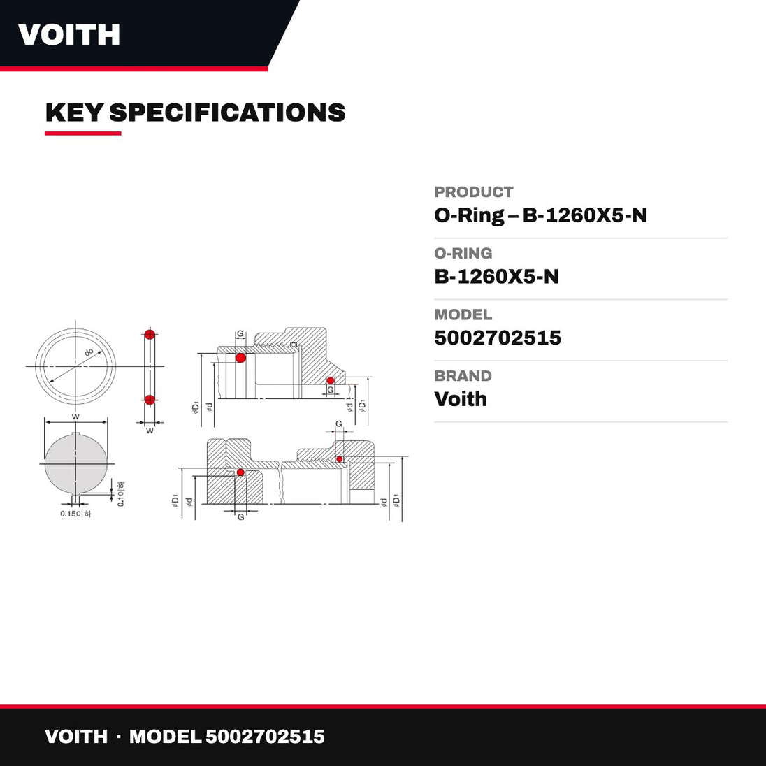 Voith 5002702515 – O-Ring – B-1260X5-N