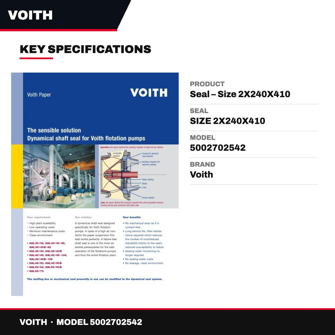 Voith – Seal, Size 2X240X410
