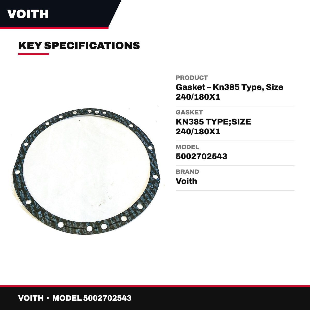 Voith – Gasket, Kn385, Size 240/180X1