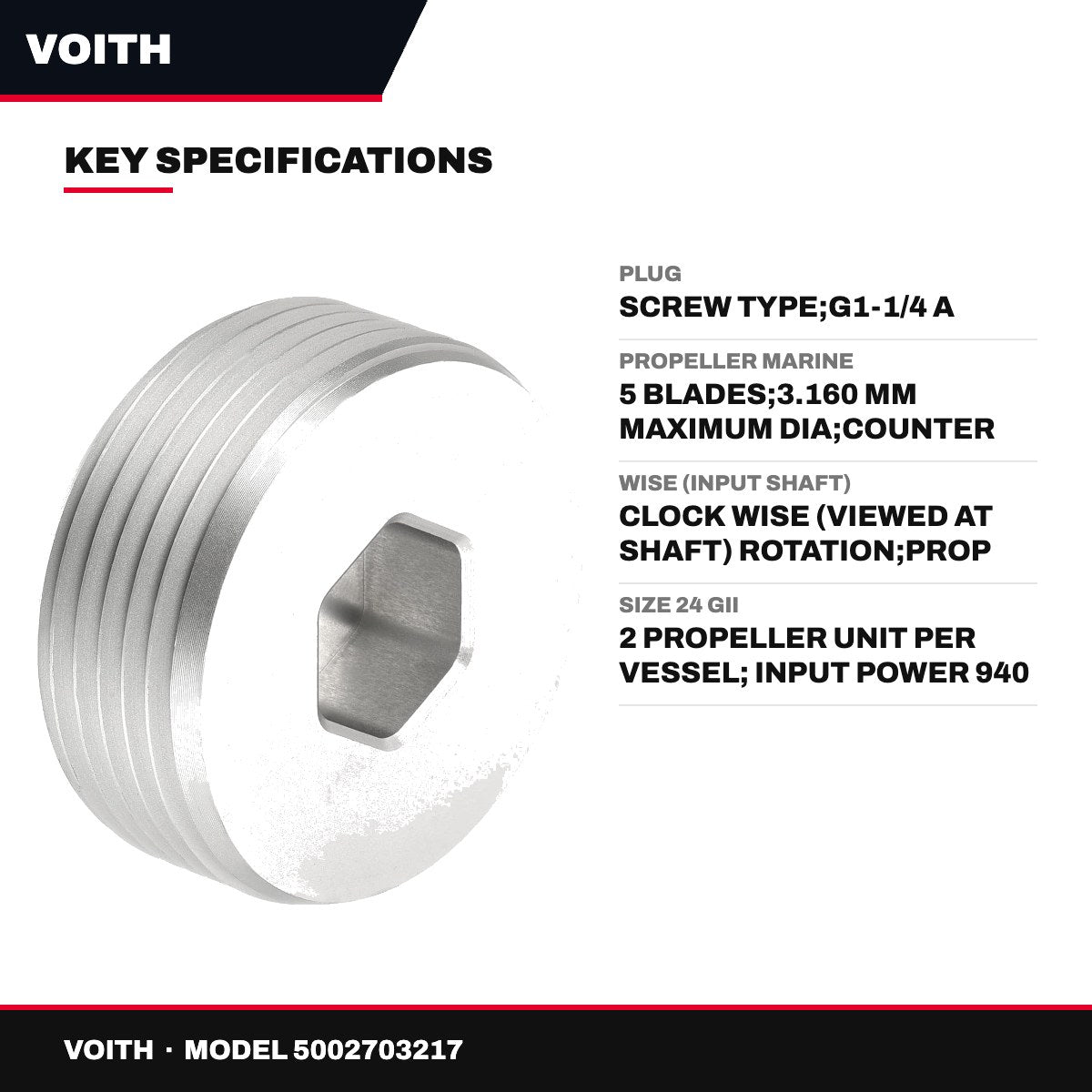 Voith – Screw Plug, G1-1/4 A