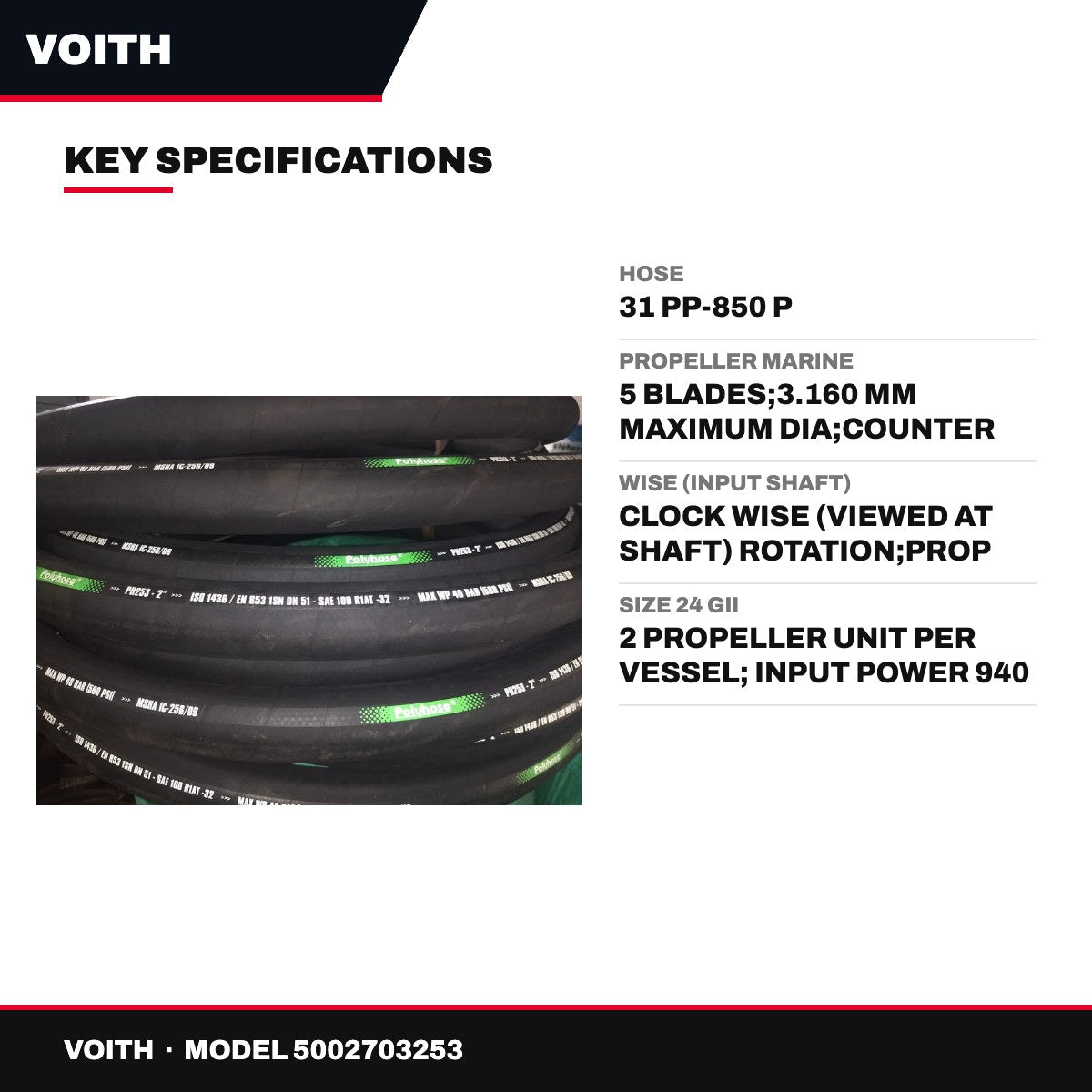 Voith – Hose, 31 Pp-850 P