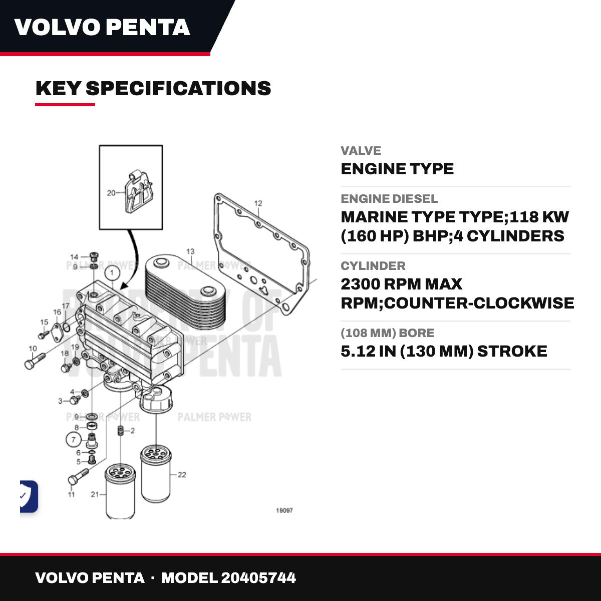 Volvo Penta 20405744 – Valve – Engine Type