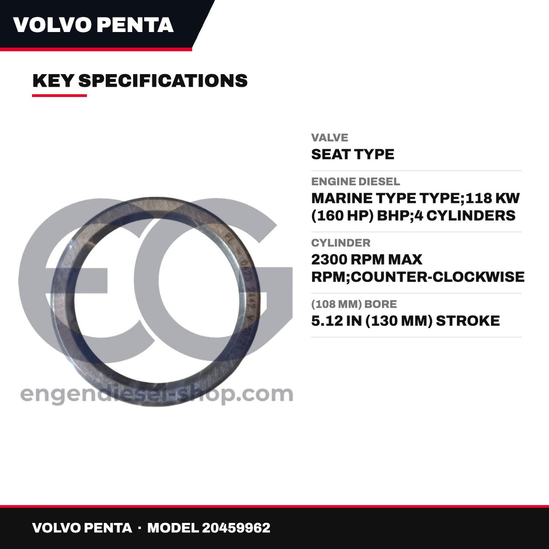 Volvo Penta 20459962 – Valve – Seat Type