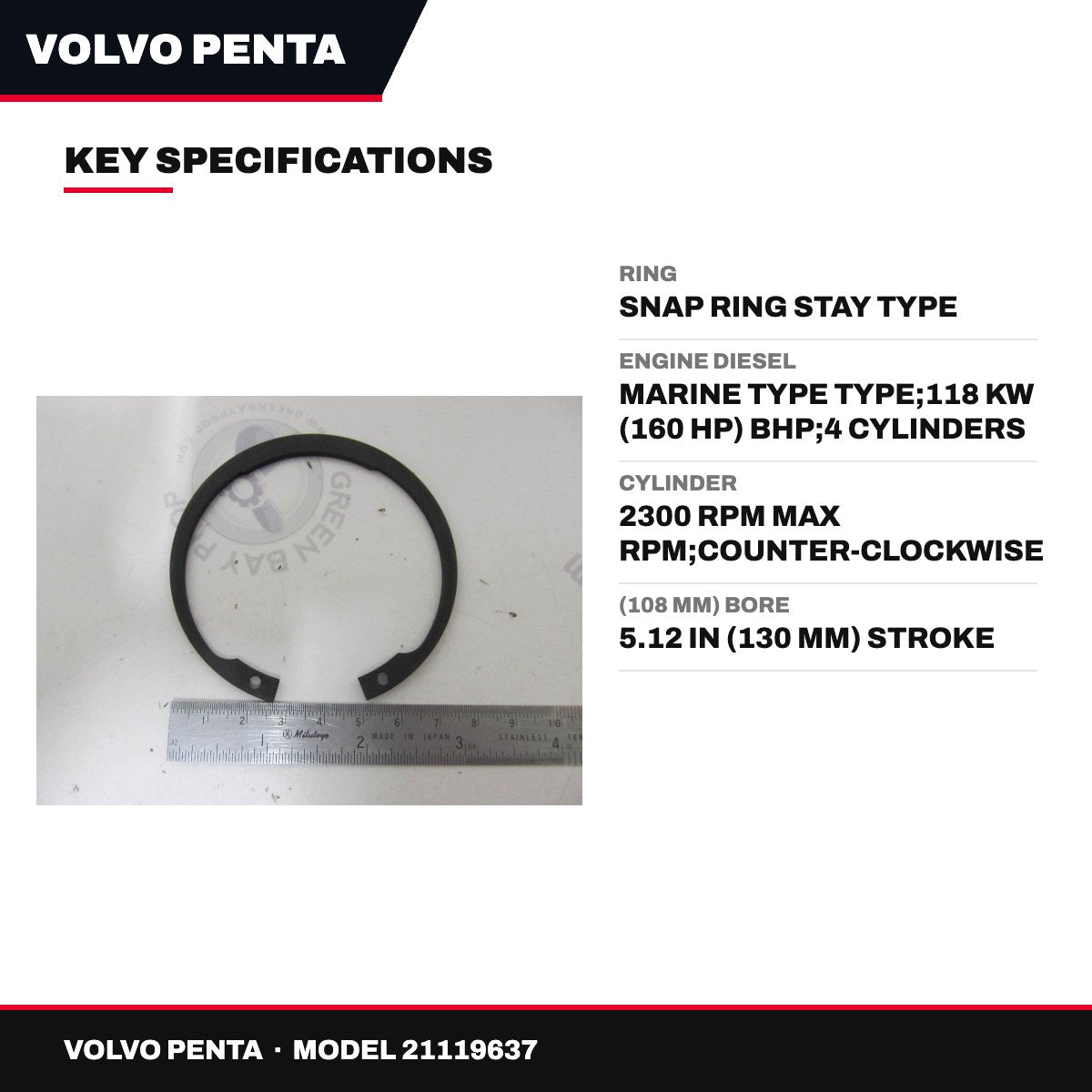 Volvo Penta 21119637 – Ring – Snap Ring Stay Type
