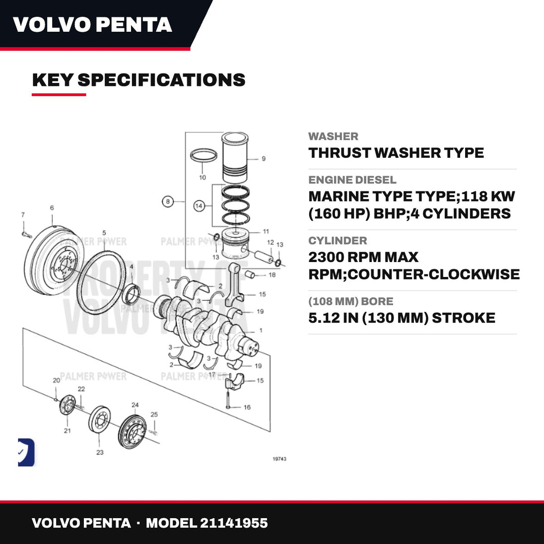 Volvo Penta 21141955 – Washer – Thrust Washer Type