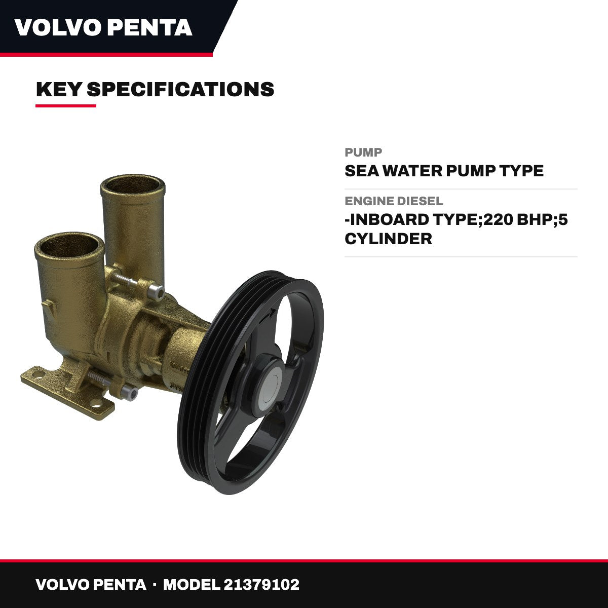 Volvo Penta 21379102 – Pump – Sea Water Pump Type