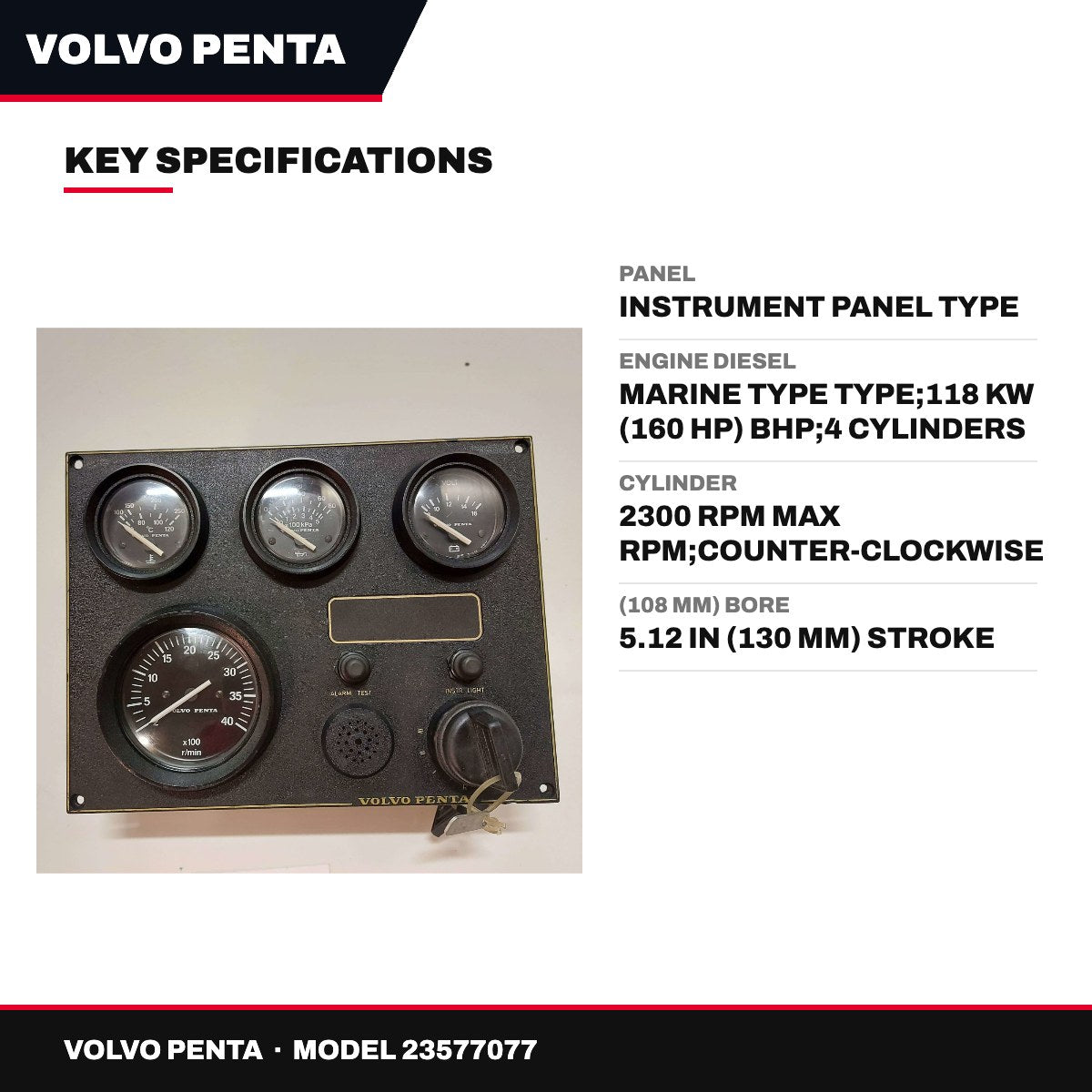 Volvo Penta 23577077 – Panel – Instrument Panel Type