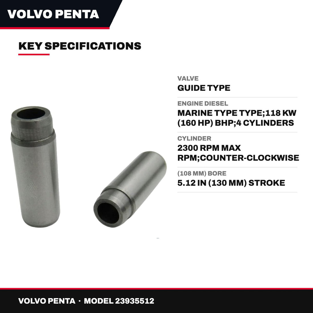Volvo Penta 23935512 – Valve – Guide Type
