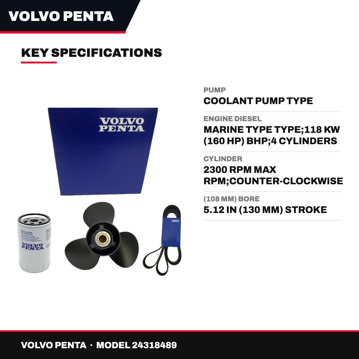 Volvo Penta 24318489 – Pump – Coolant Pump Type