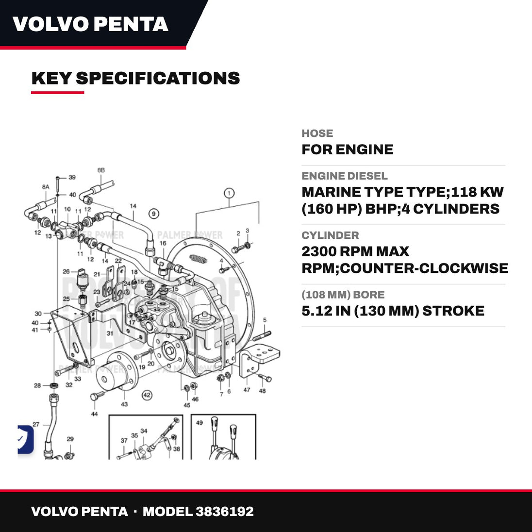 Volvo Penta 3836192 – Hose – For Engine