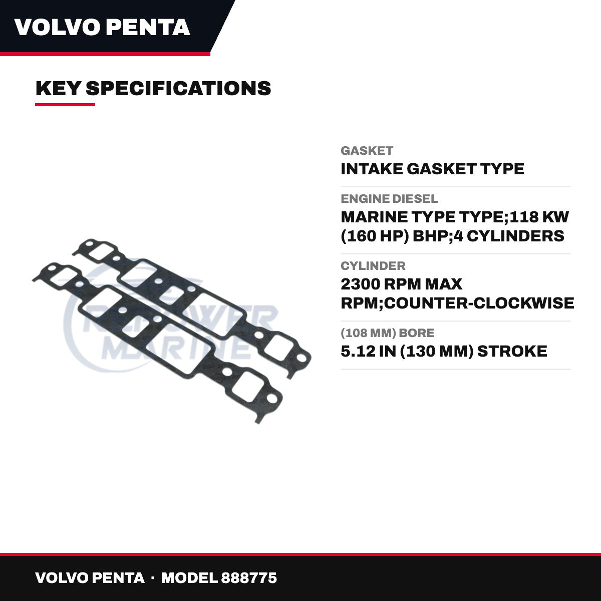 Volvo Penta 888775 – Gasket – Intake Gasket Type