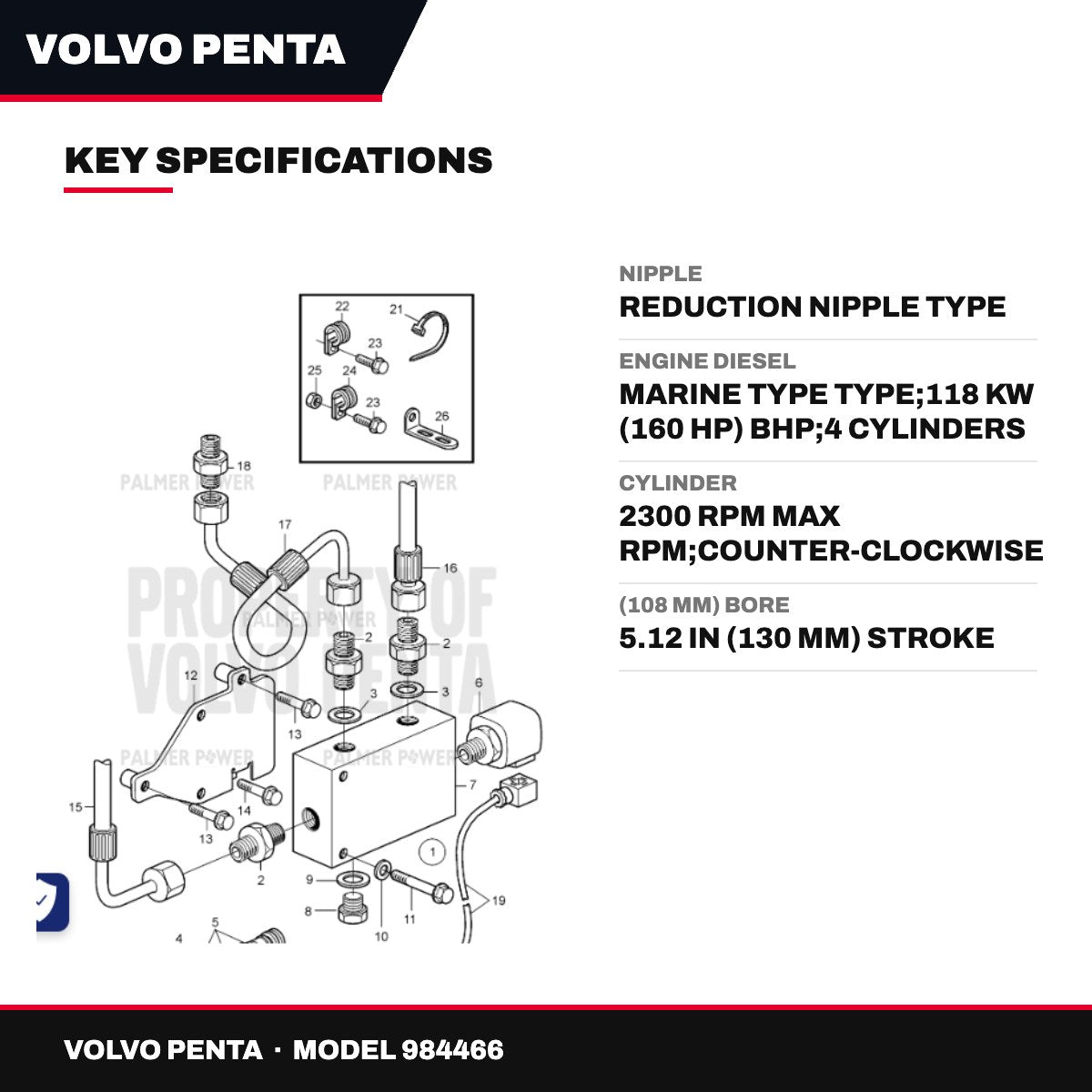 Volvo Penta 984466 – Nipple – Reduction Nipple Type