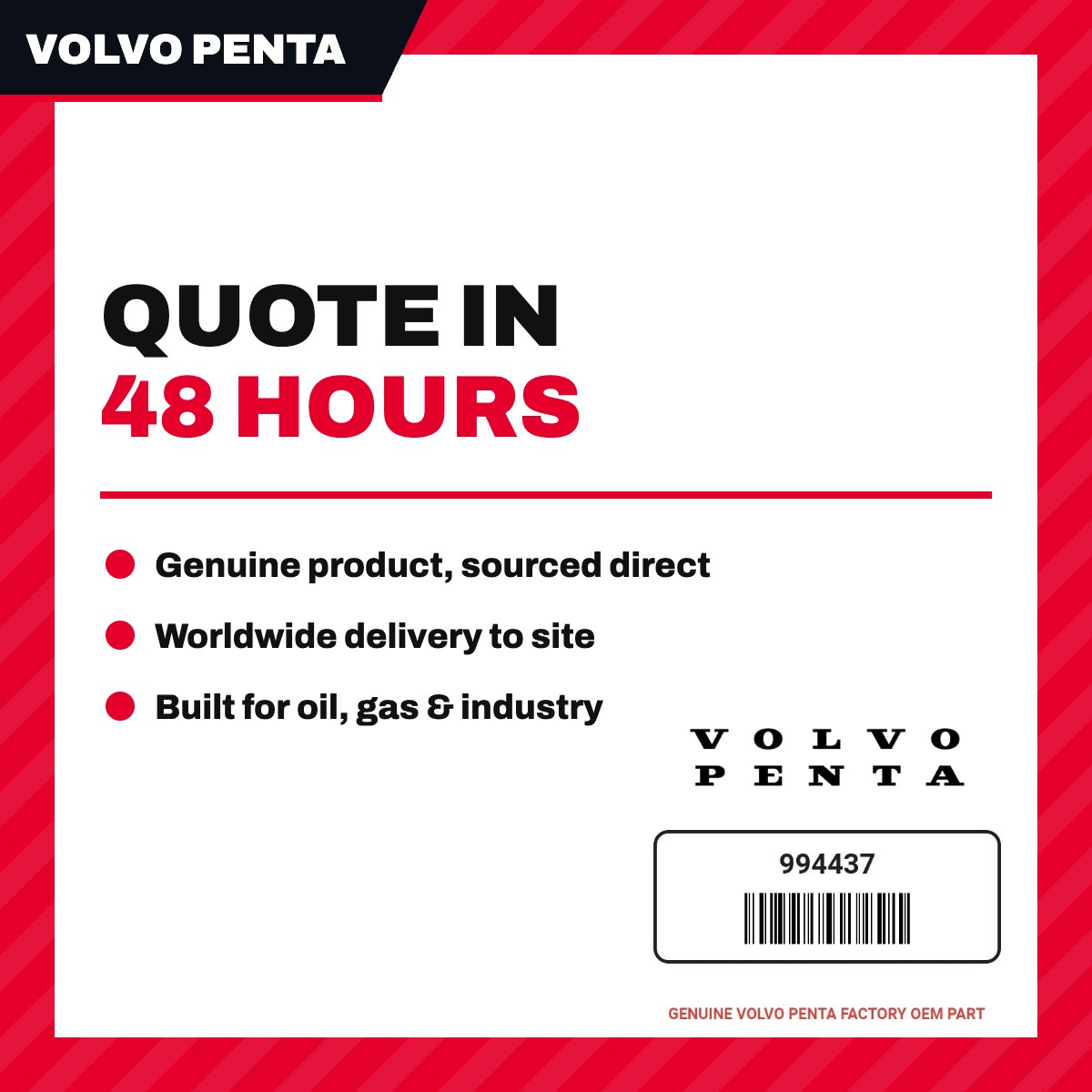 Volvo Penta 994437 – Screw – Hexagon Screw Type