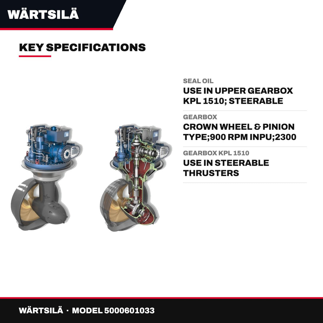 Wärtsilä – Oil Seal, Use in Upper Gearbox Kpl 1510, Steerable Thrusters