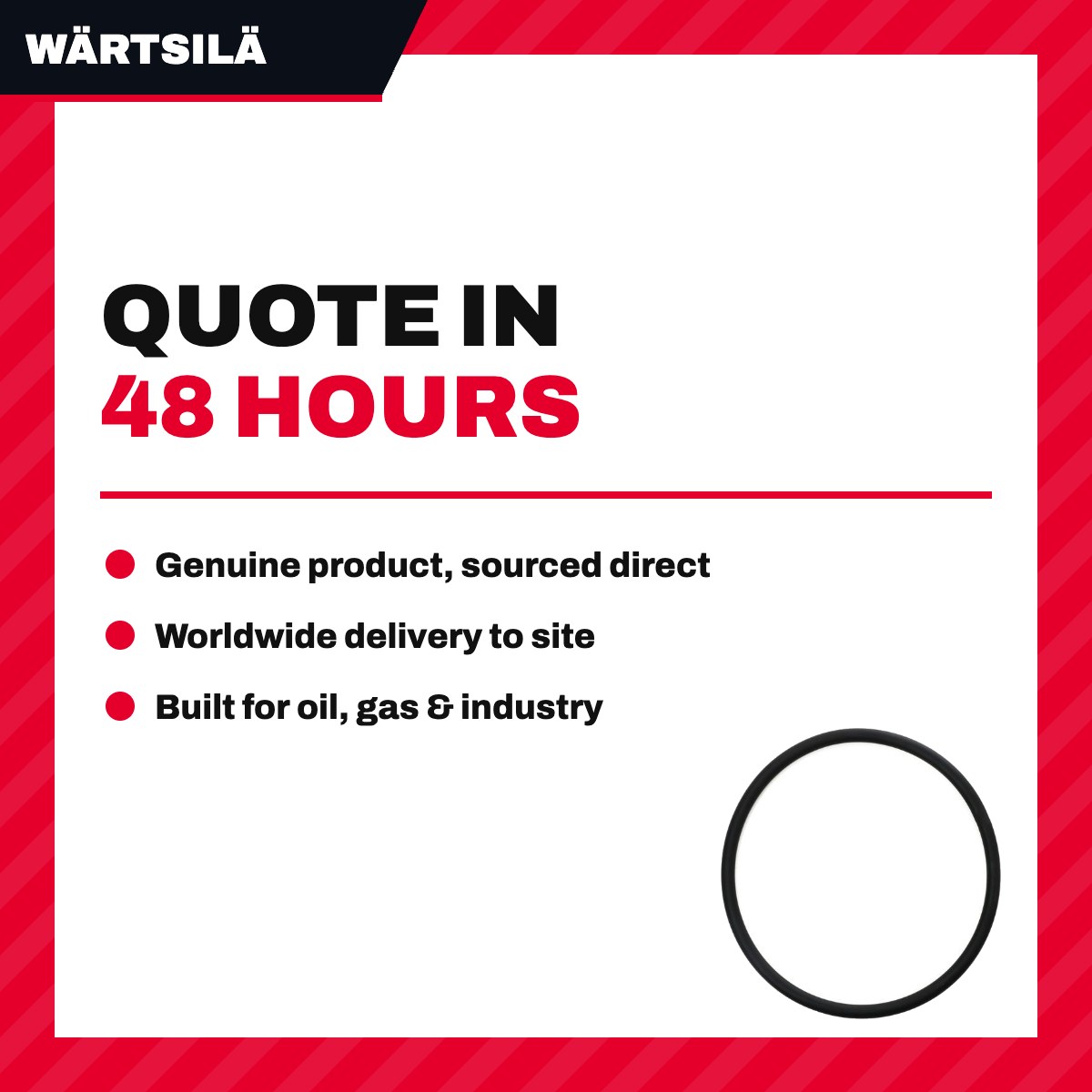 Wärtsilä – O-Ring, For Upper Gearbox, Cord With Vulcanized Joint