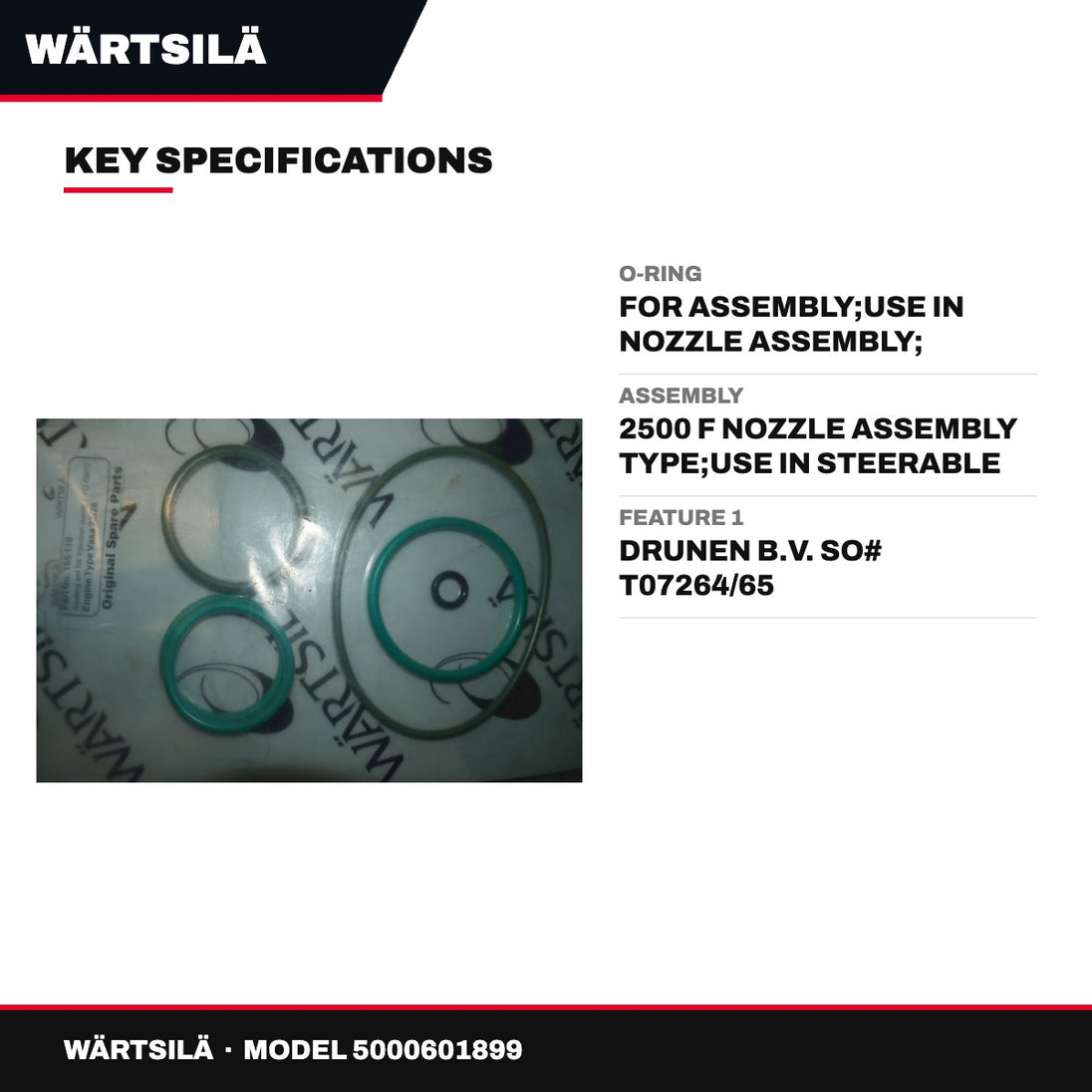 Wärtsilä – O-Ring, For Assembly, Use in Nozzle Assembly