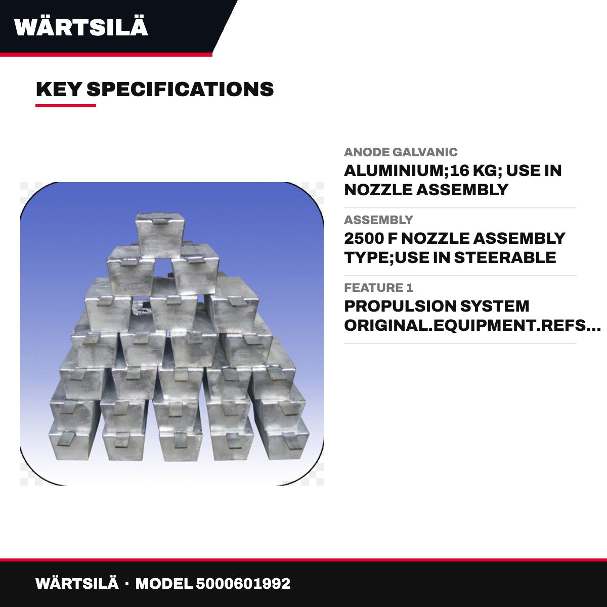 Wärtsilä – Anode Galvanic, Aluminium, 16 Kg