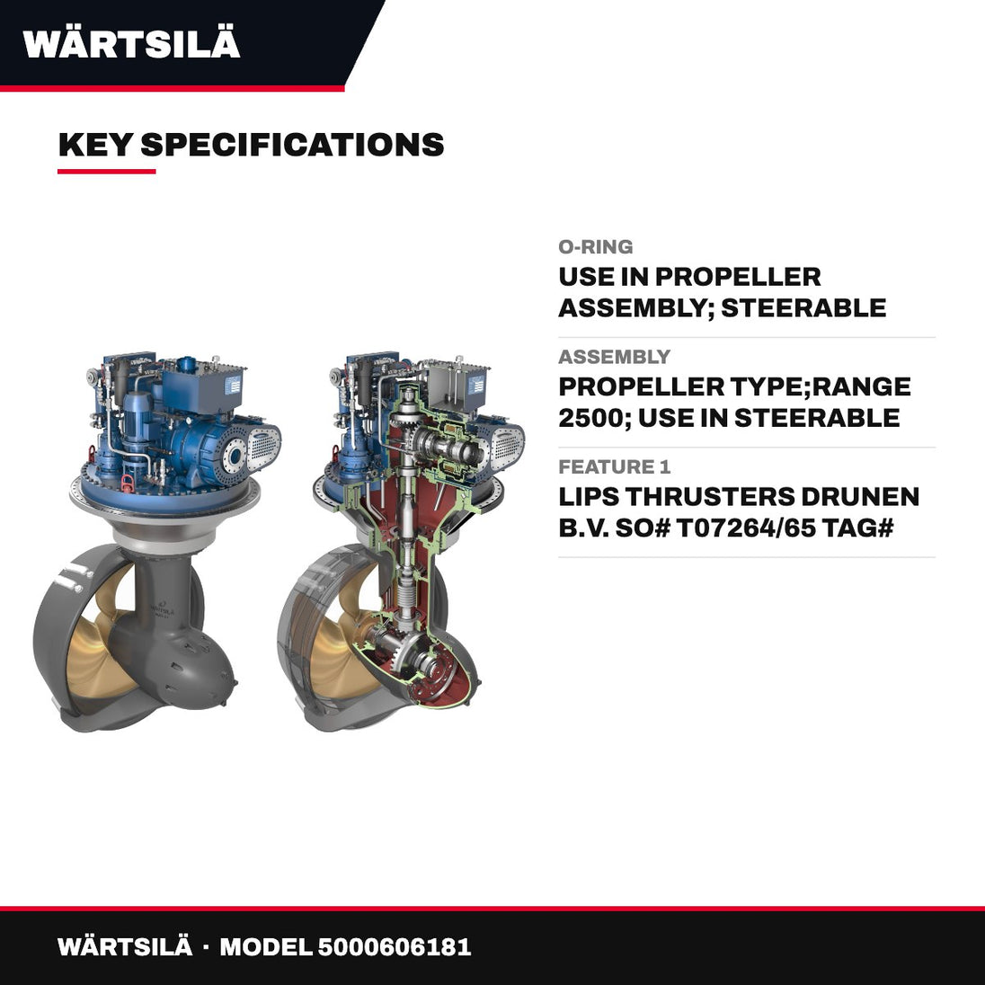 Wärtsilä – O-Ring, Use in Propeller Assembly, Steerable Thruster